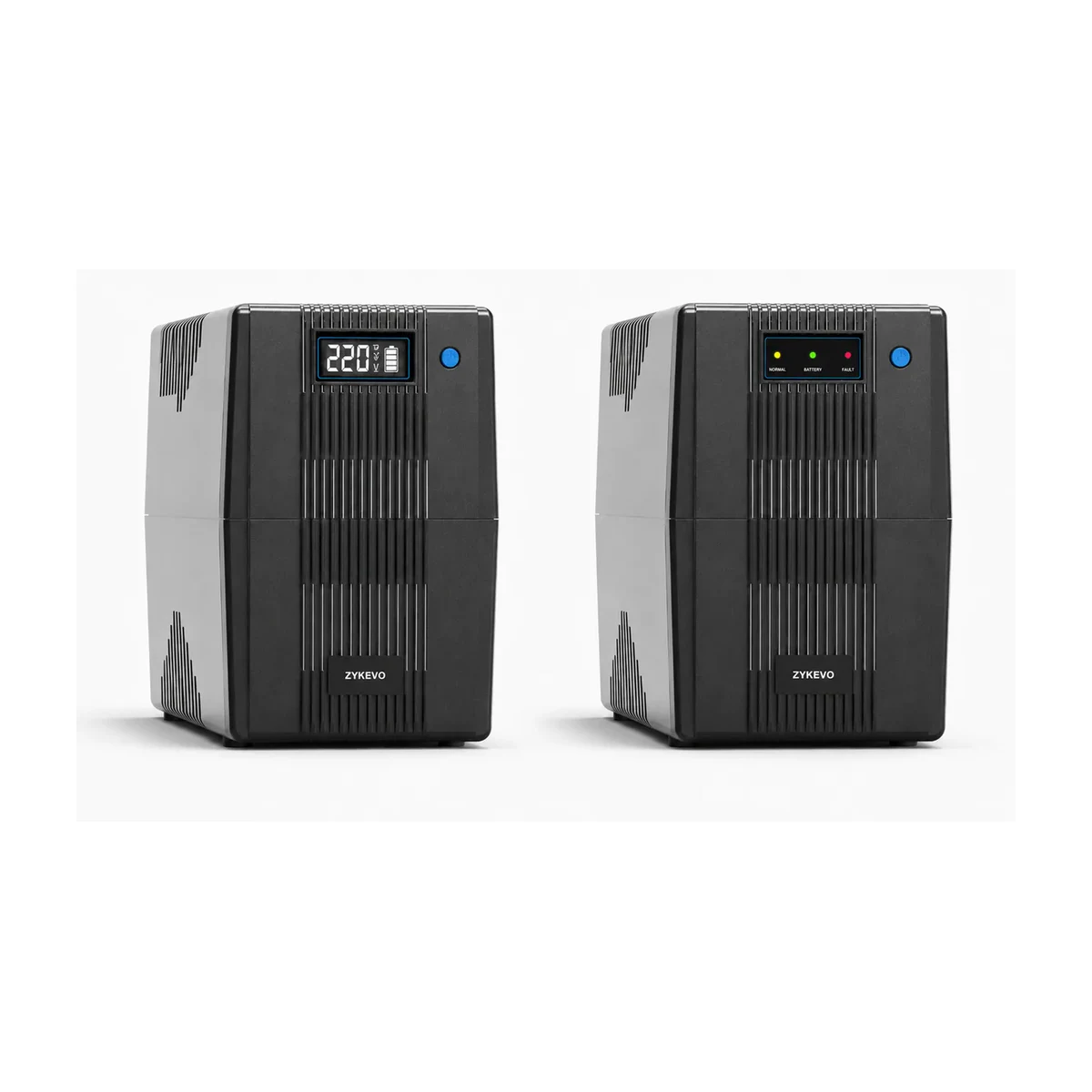 ZYKEVO VORTEX Series line-interactive backup UPS enclosure and display variants
